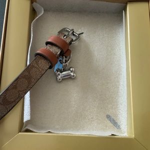 Small Coach Dog Collar Saddle Brown/Khaki (Signature C) - New In Box